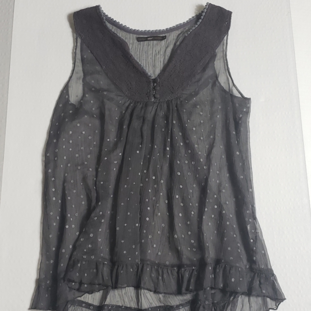 🌻Hazel Sheer Polka Dot Blouse